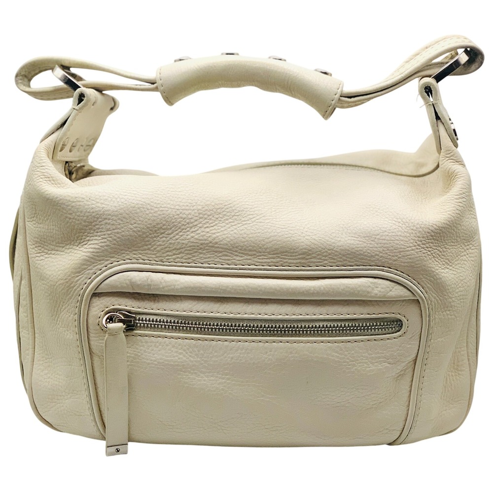 Tods Mercer Leather Handbag Beige/Cream Butter Soft Silverβ Hardware (RARE)